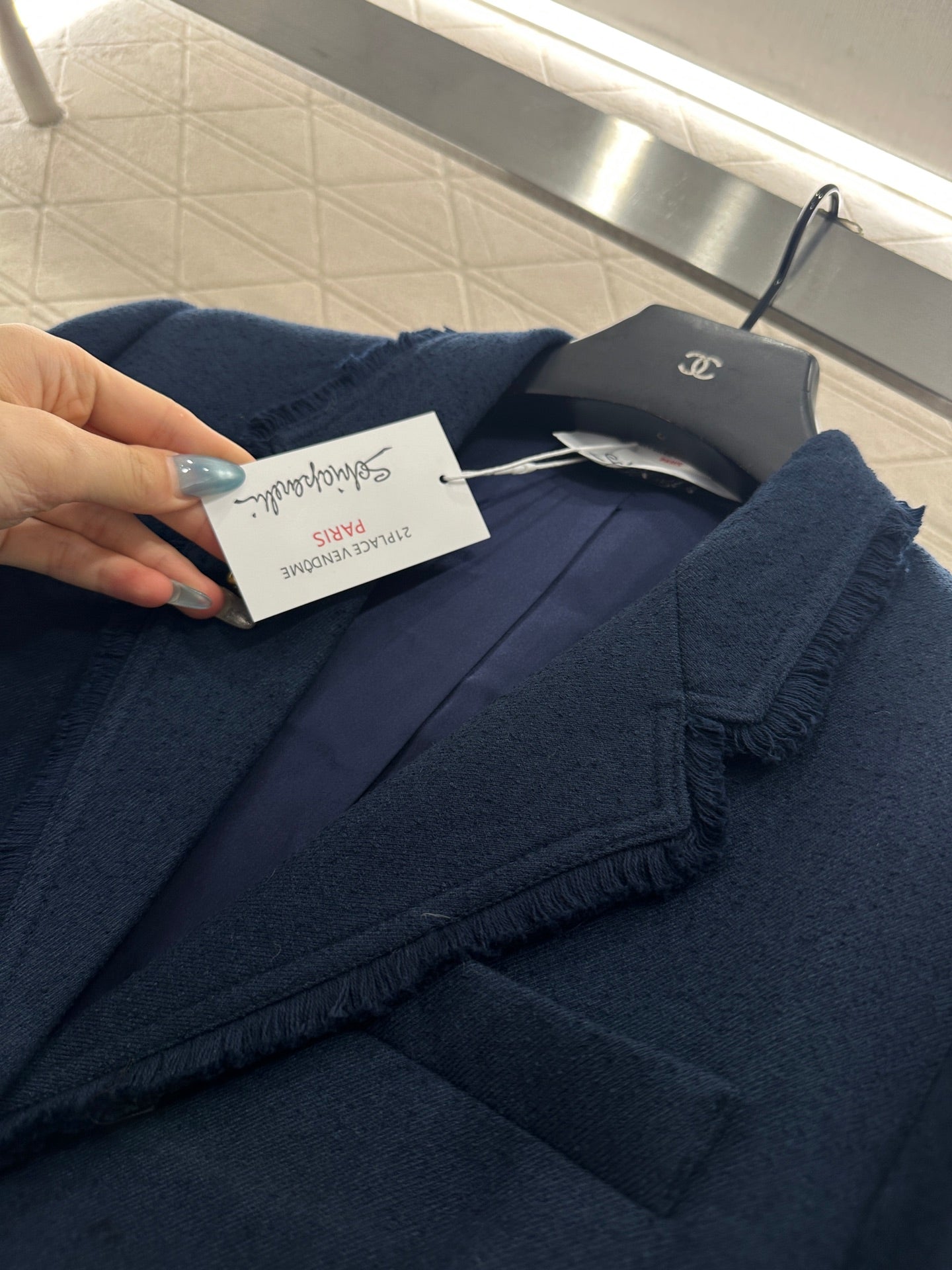 Woolen edge pocket suit jacket