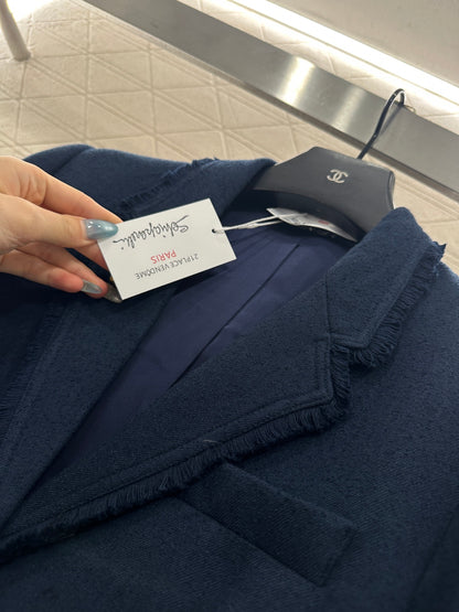 Woolen edge pocket suit jacket