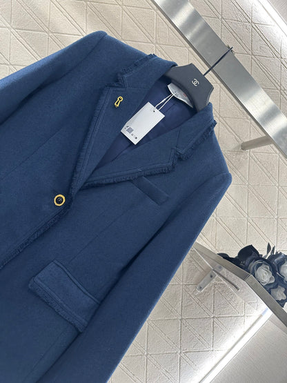 Woolen edge pocket suit jacket