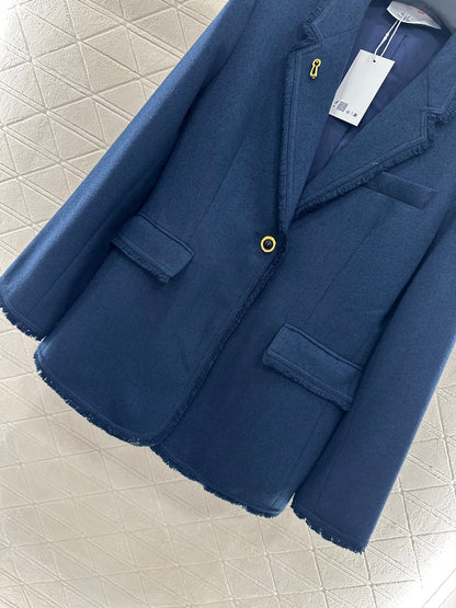 Woolen edge pocket suit jacket