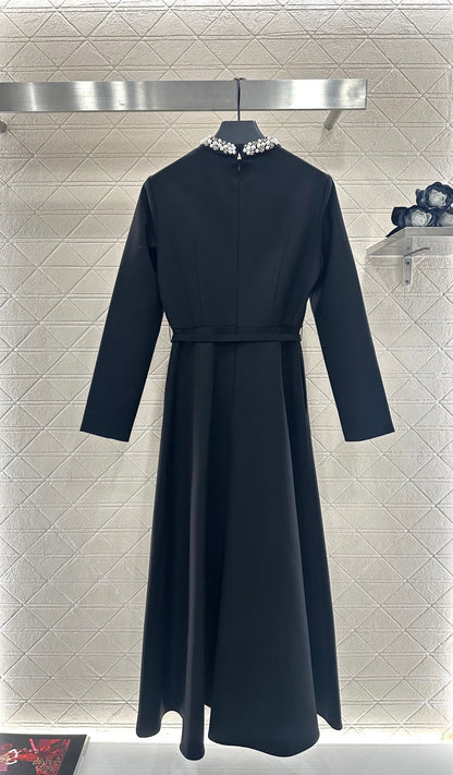 Pearl wrapped waist belt dress