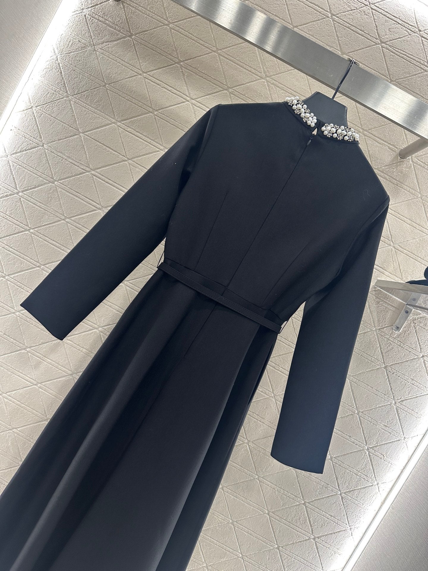 Pearl wrapped waist belt dress