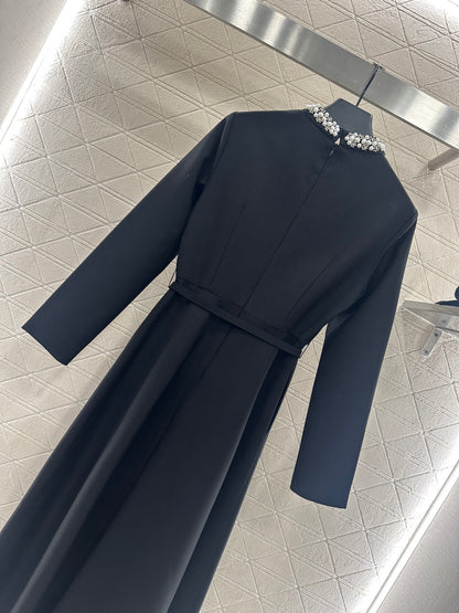 Pearl wrapped waist belt dress