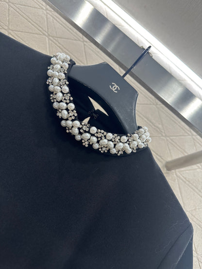 Pearl wrapped waist belt dress