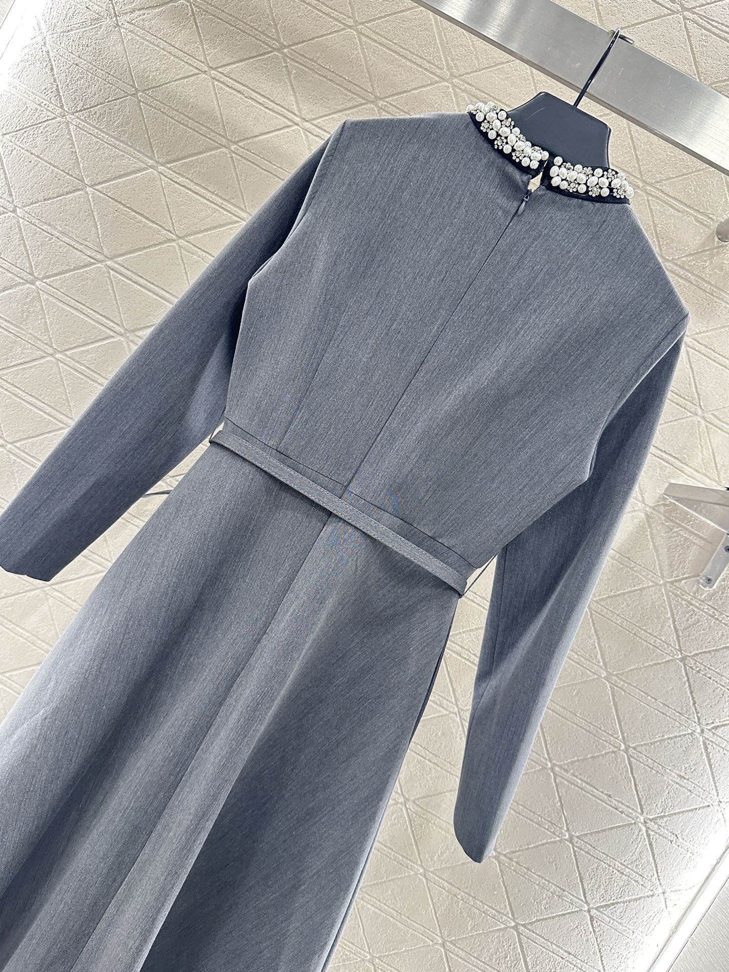 Pearl wrapped waist belt dress