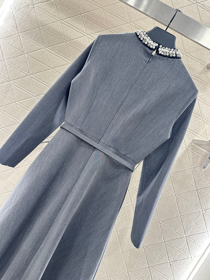 Pearl wrapped waist belt dress