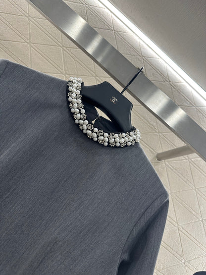 Pearl wrapped waist belt dress