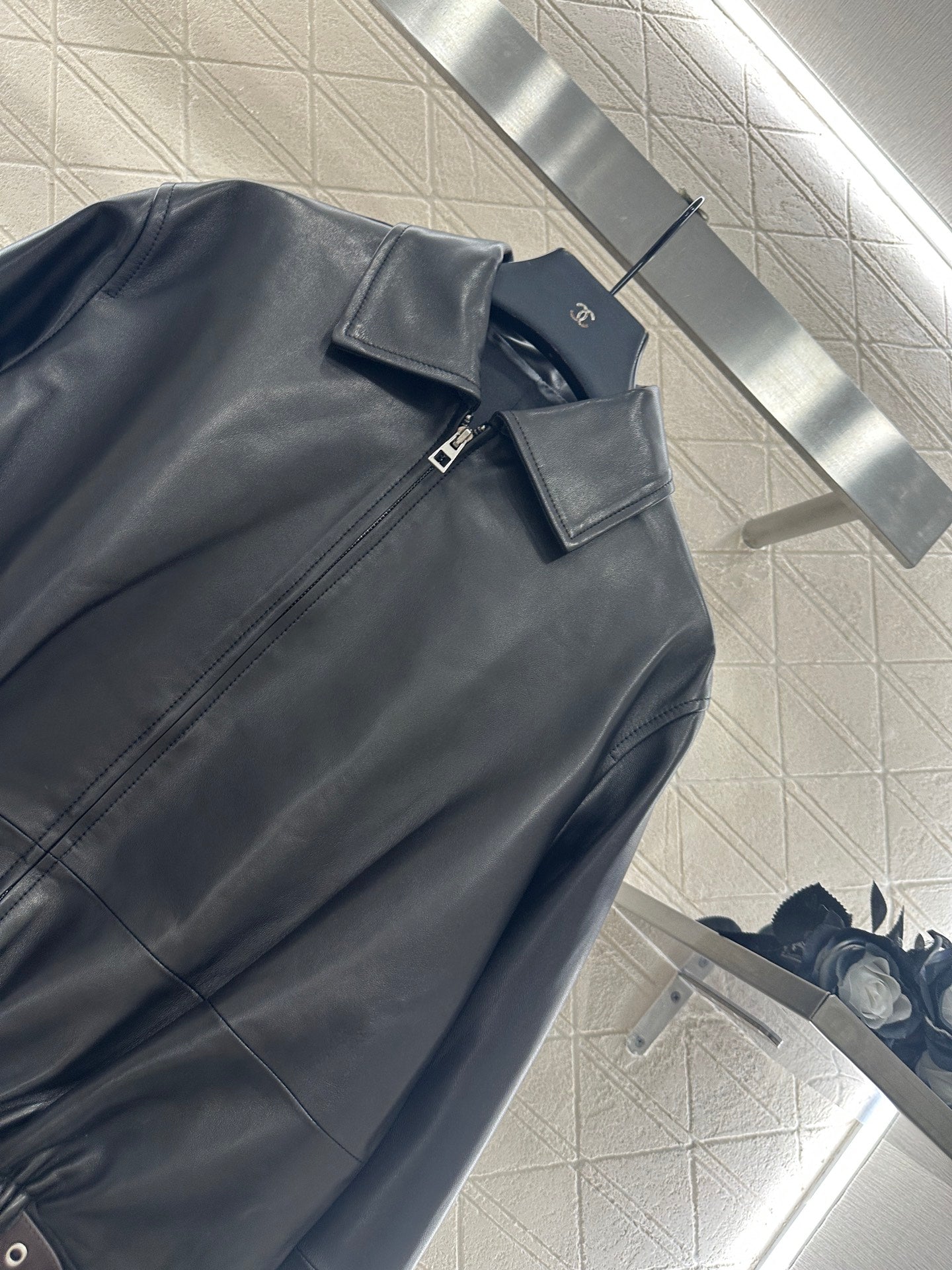 Zipper sheepskin jacket jacket