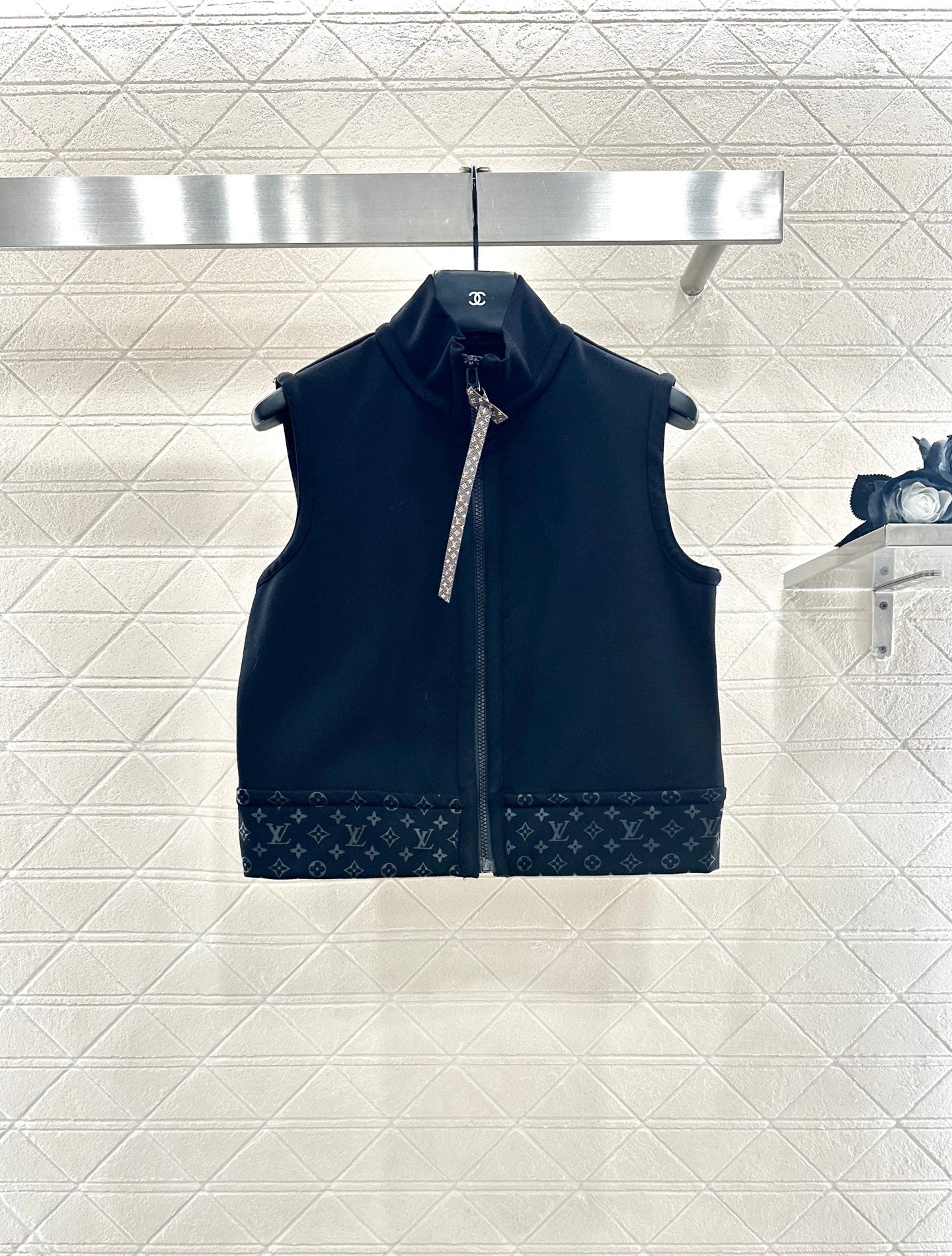 Zipper vest pants set