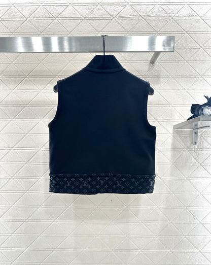 Zipper vest pants set