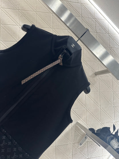 Zipper vest pants set