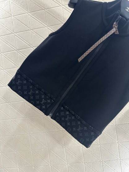 Zipper vest pants set