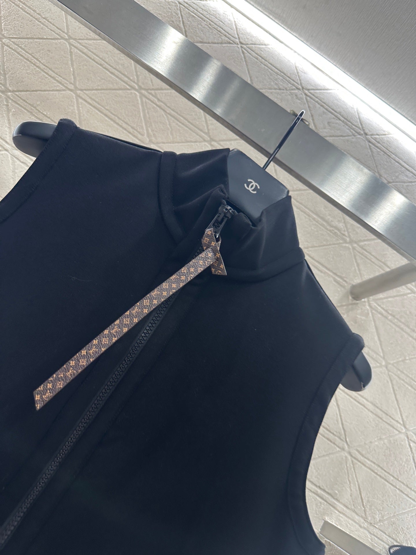 Zipper vest pants set