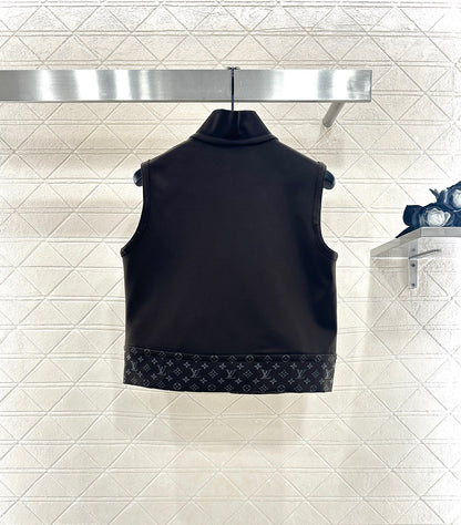 Zipper vest pants set