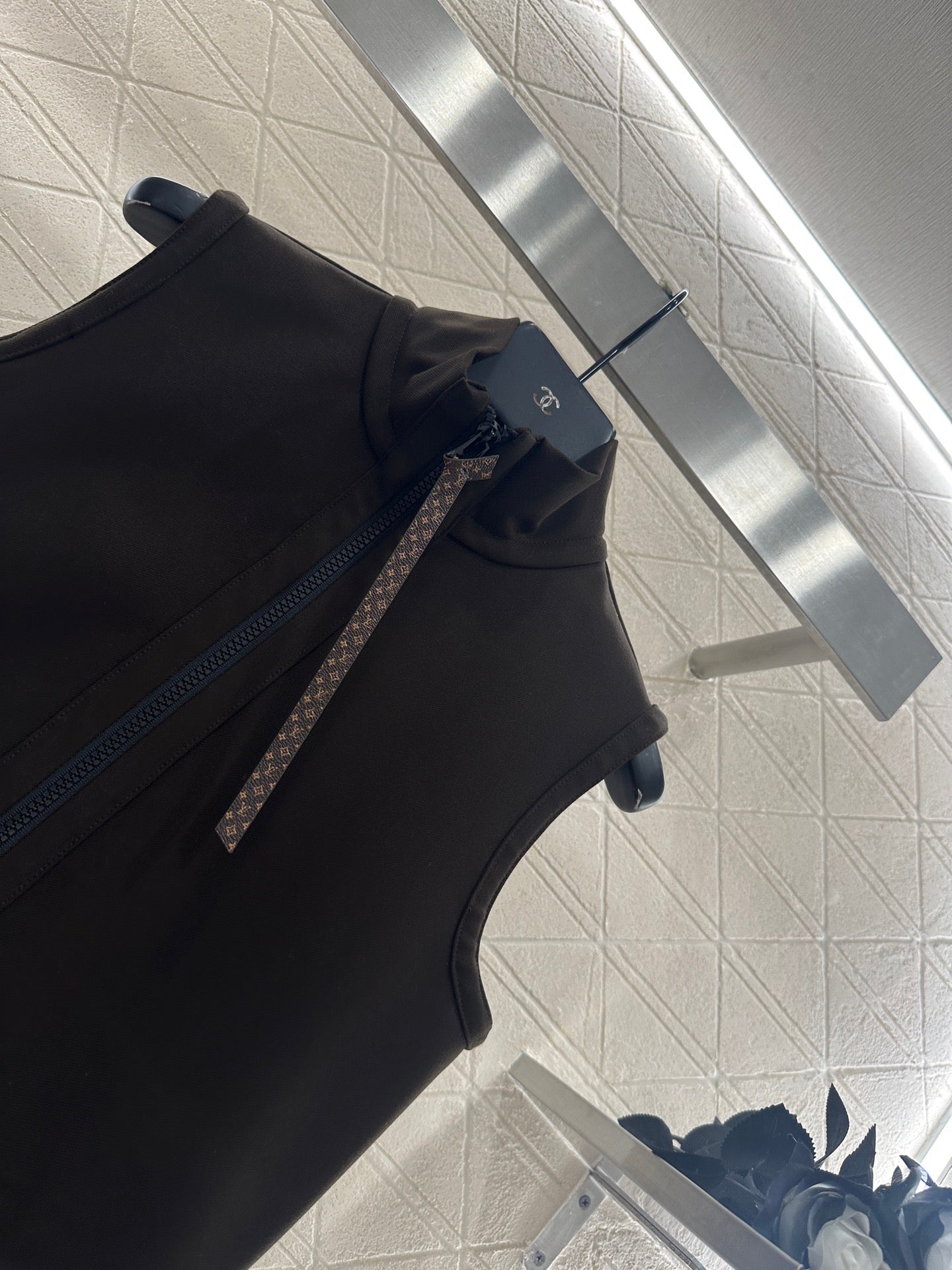 Zipper vest pants set