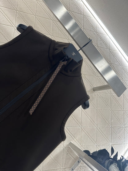 Zipper vest pants set