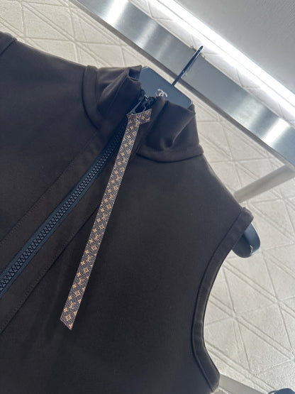 Zipper vest pants set