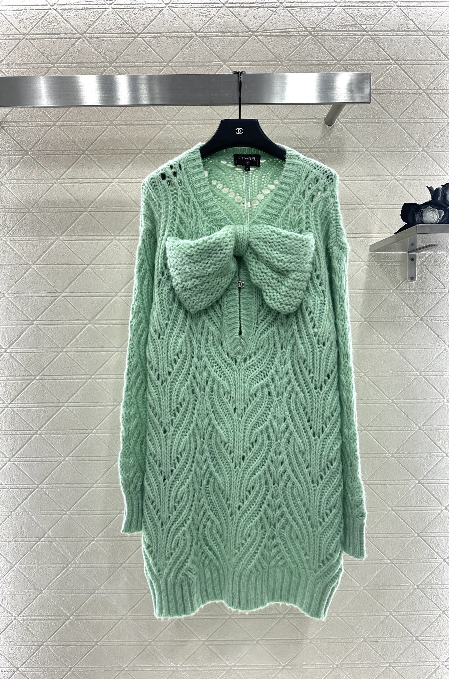 Bow hollow knitted skirt