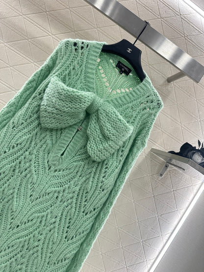 Bow hollow knitted skirt