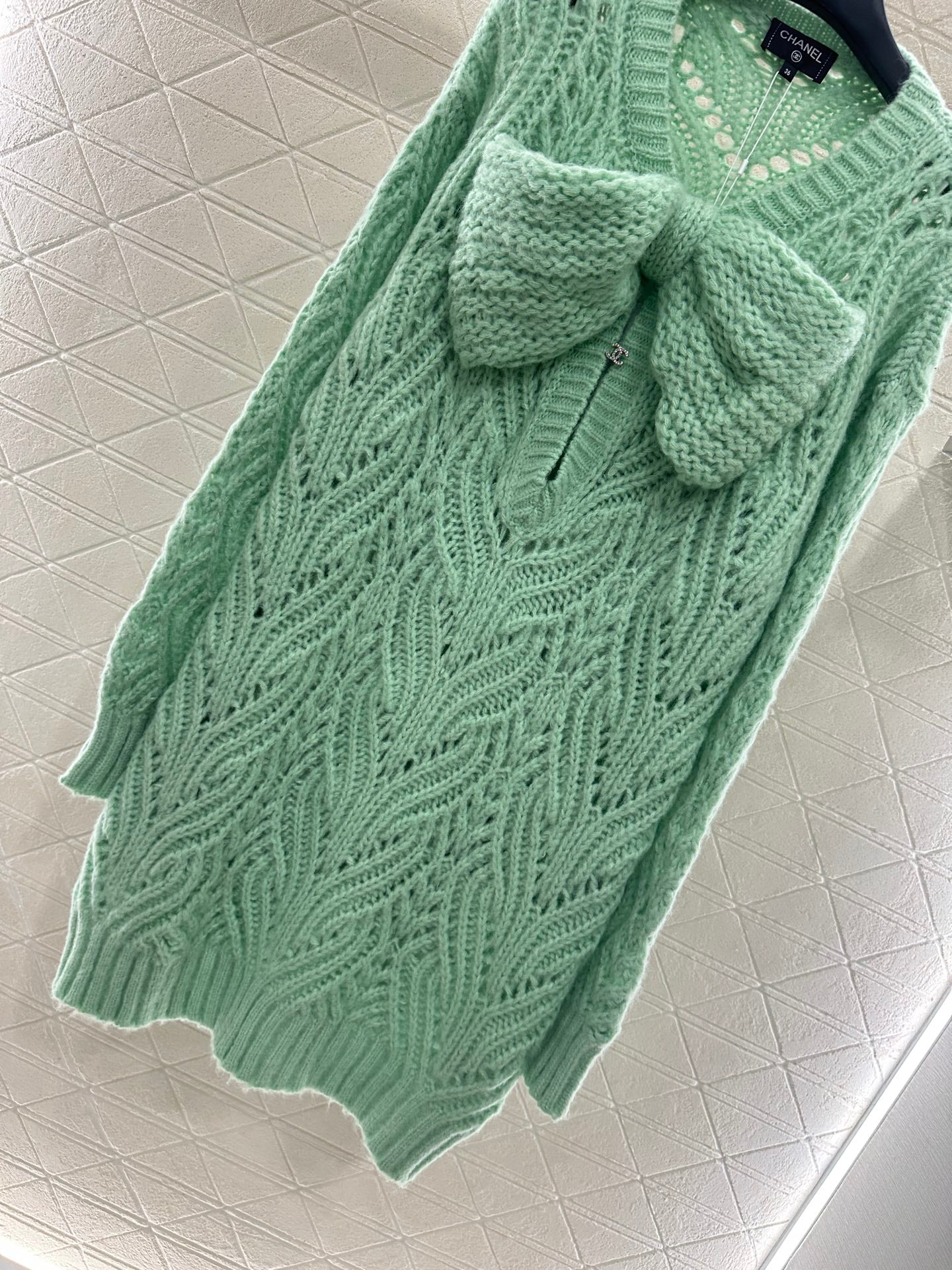 Bow hollow knitted skirt