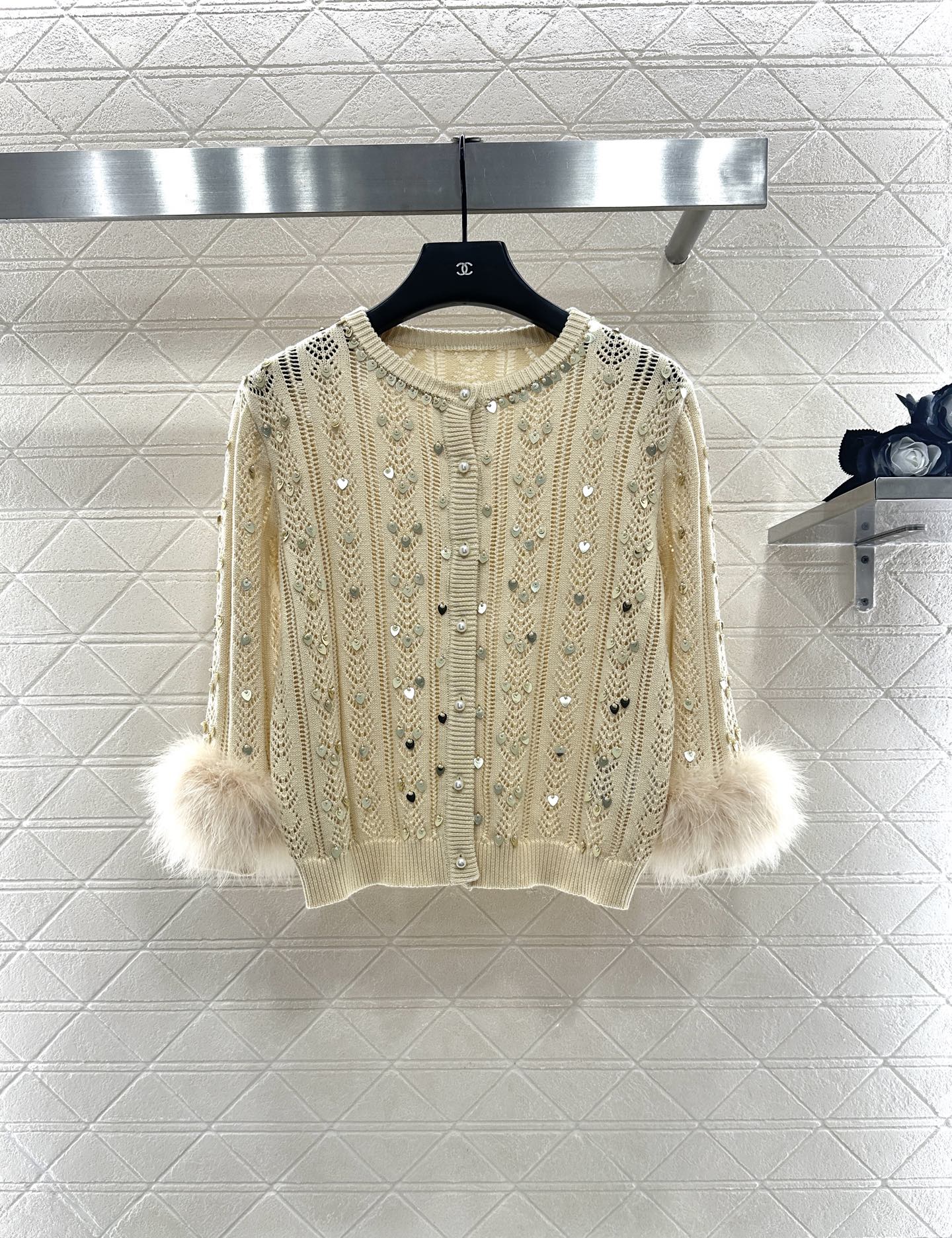 Sequined knitted cardigan