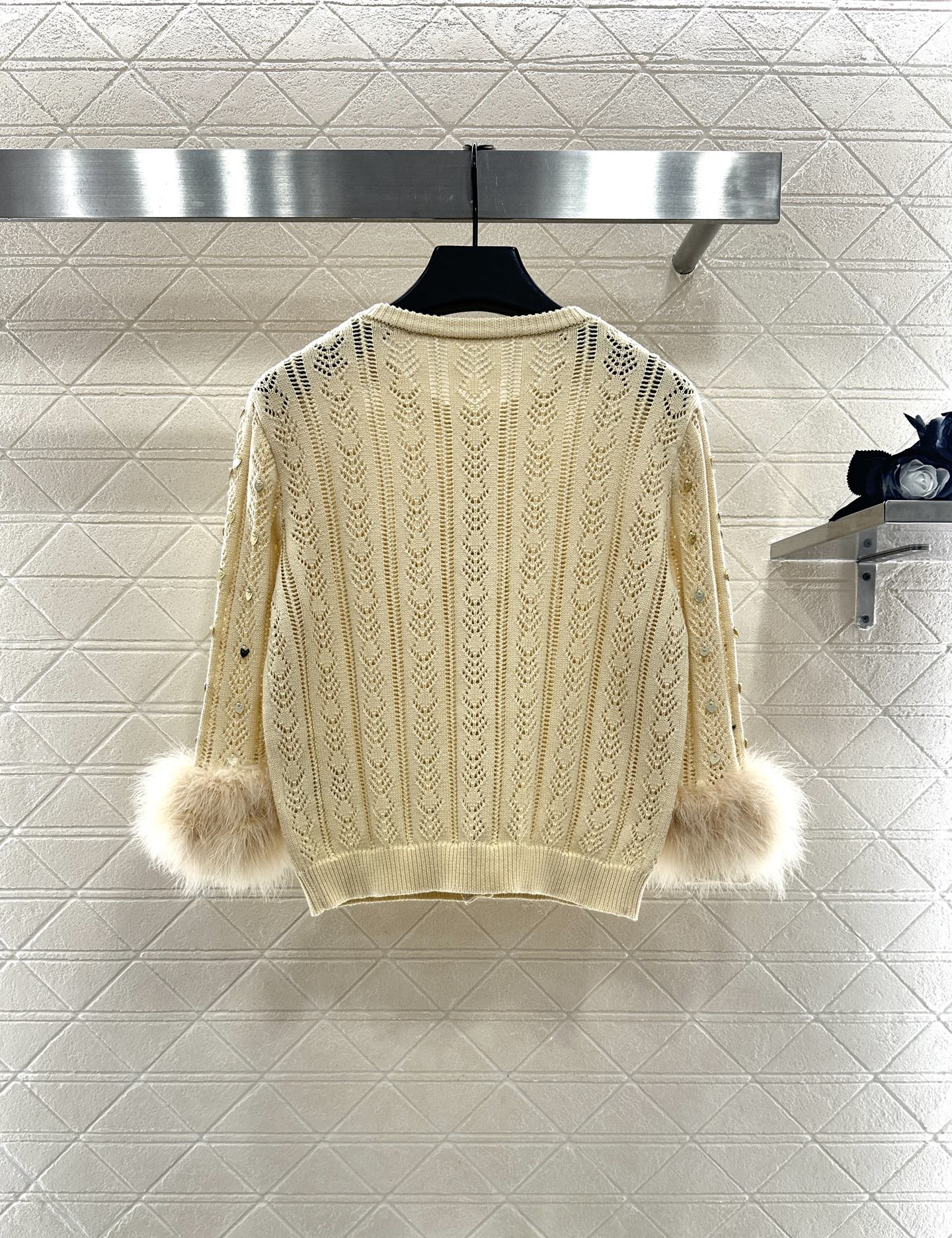 Sequined knitted cardigan