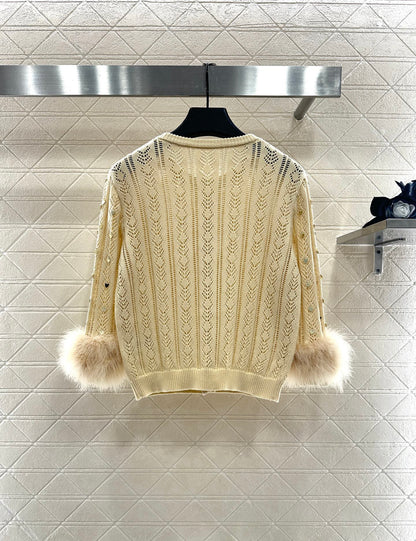 Sequined knitted cardigan