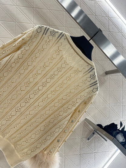 Sequined knitted cardigan