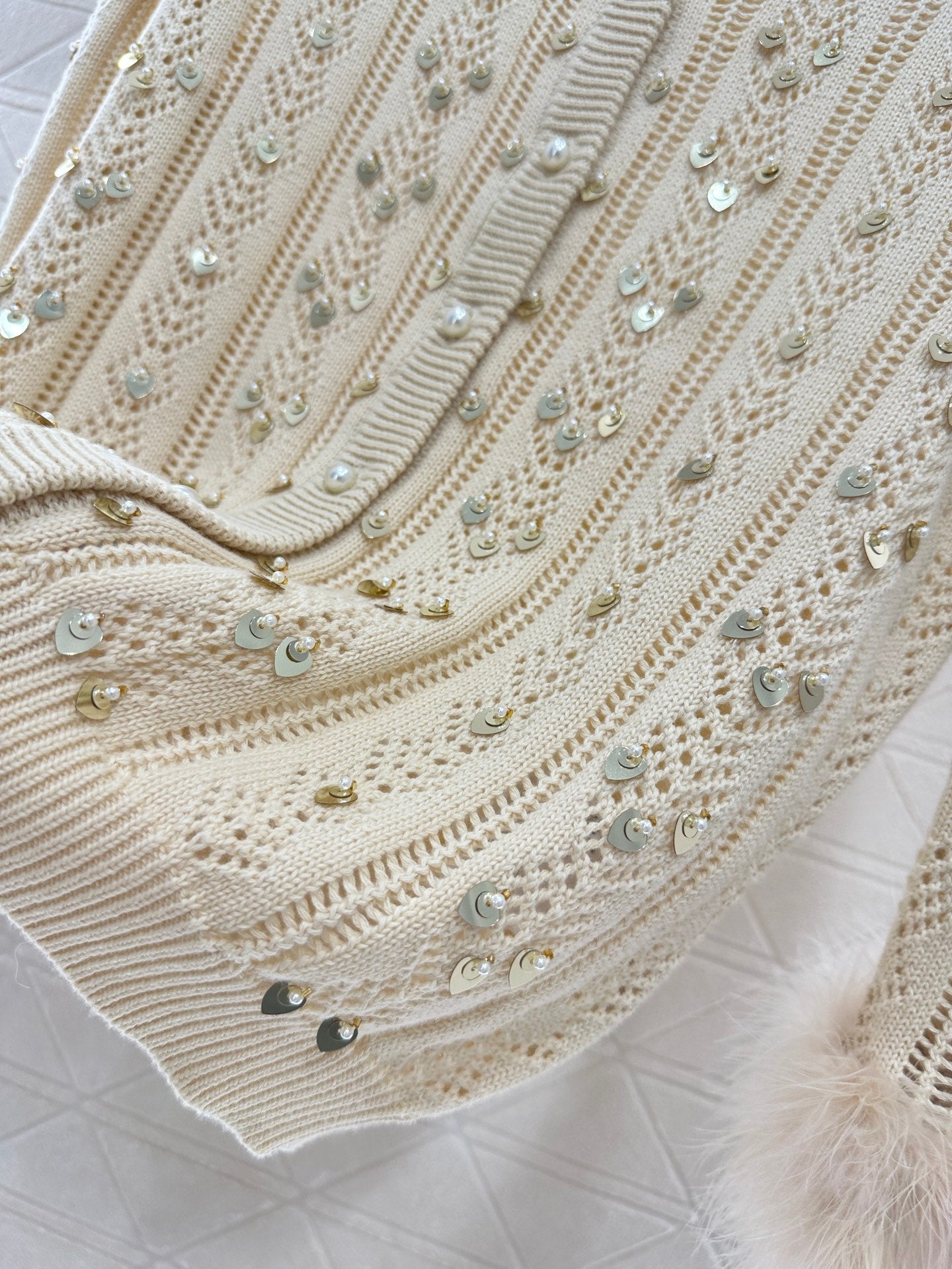 Sequined knitted cardigan