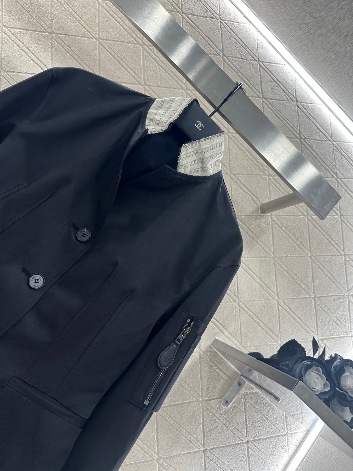 Pocket stand up collar jacket