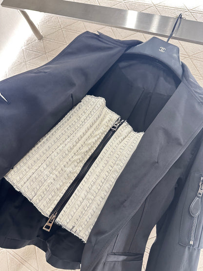 Pocket stand up collar jacket