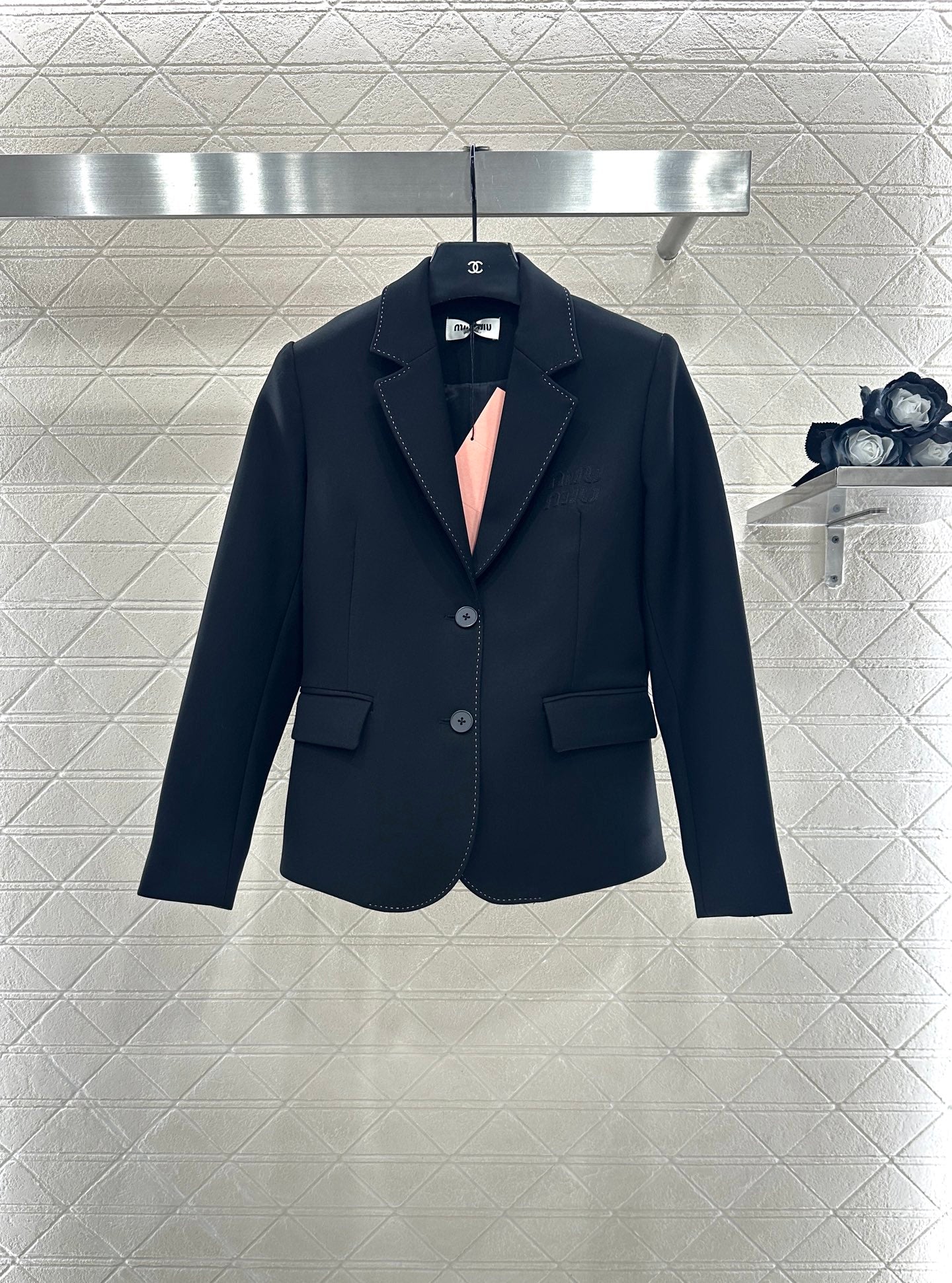 Suit jacket pleated skirt set