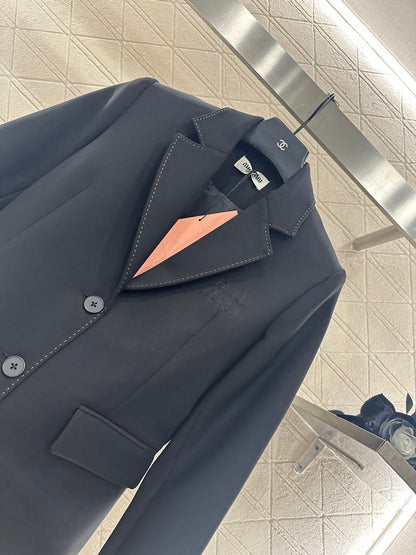 Suit jacket pleated skirt set