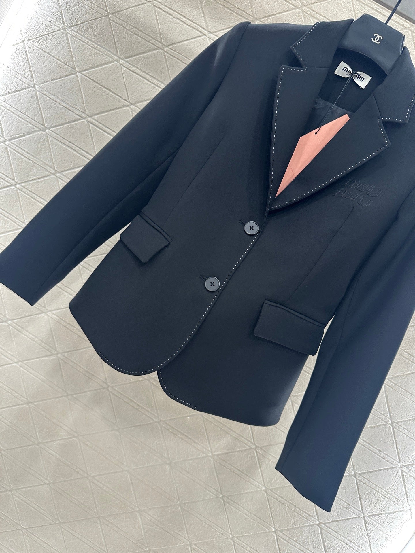 Suit jacket pleated skirt set