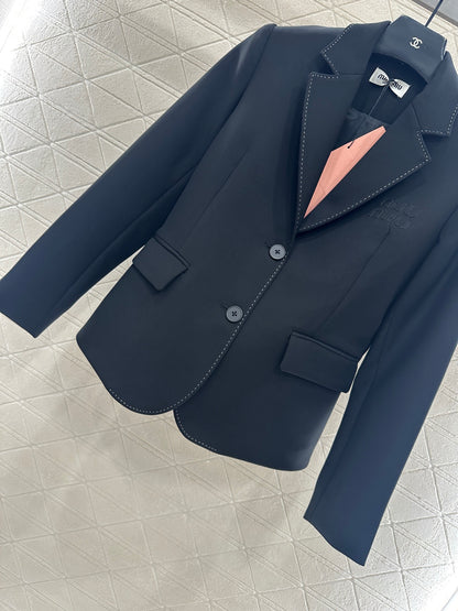 Suit jacket pleated skirt set