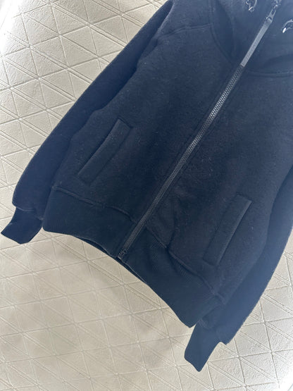 Teddy plush hooded high neck jacket