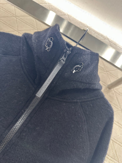 Teddy plush hooded high neck jacket