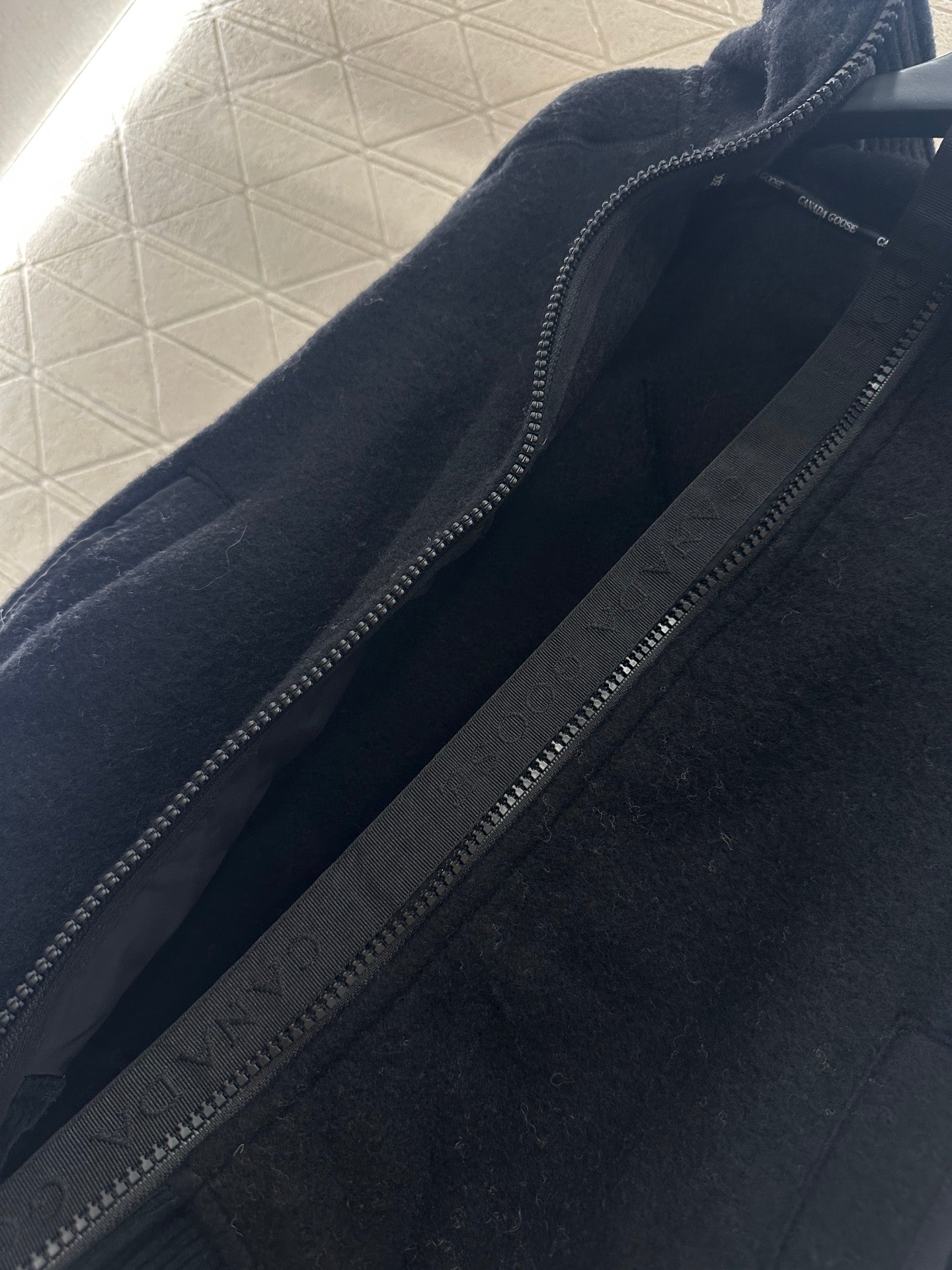 Teddy plush hooded high neck jacket