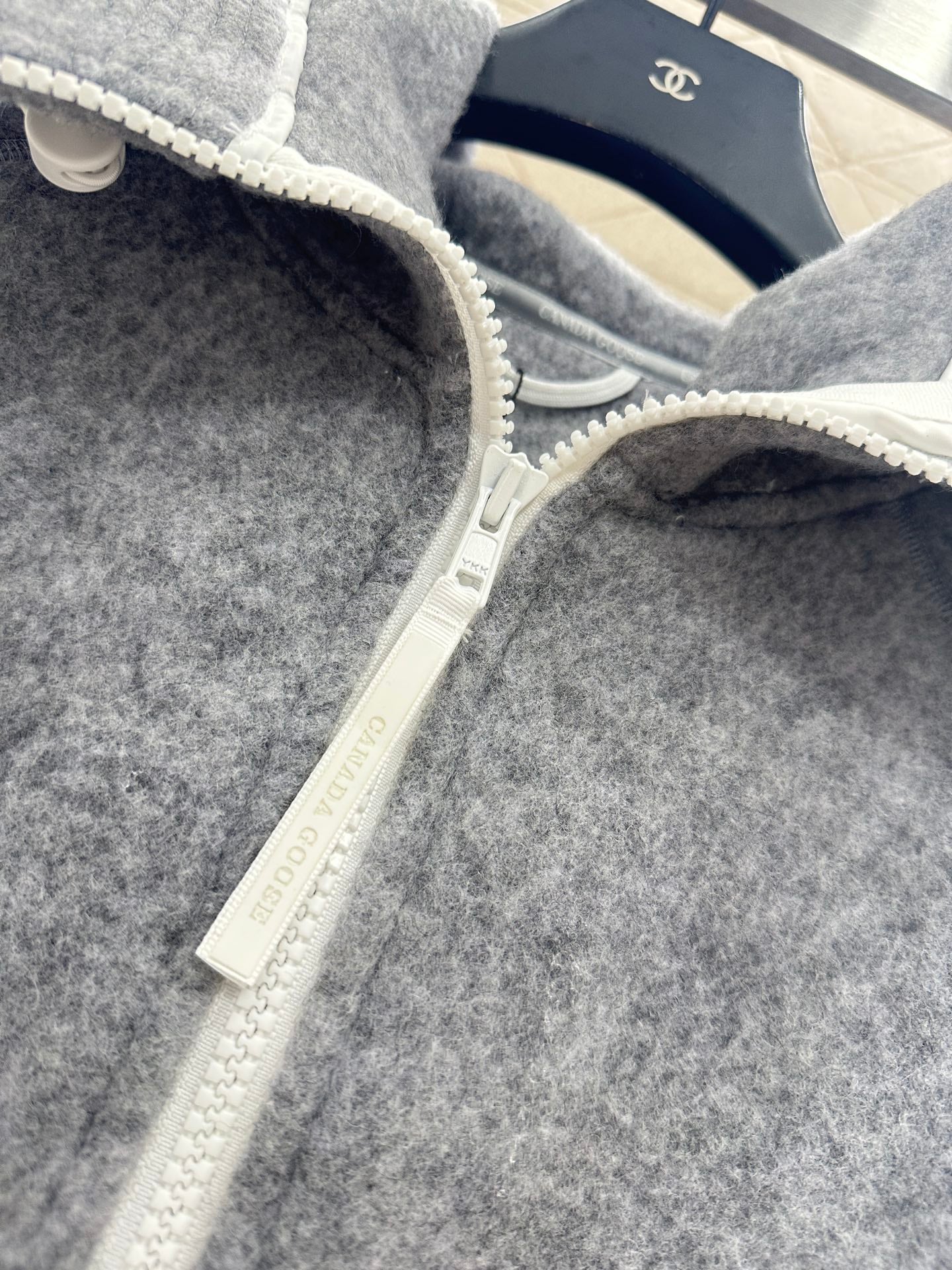 Teddy plush hooded high neck jacket