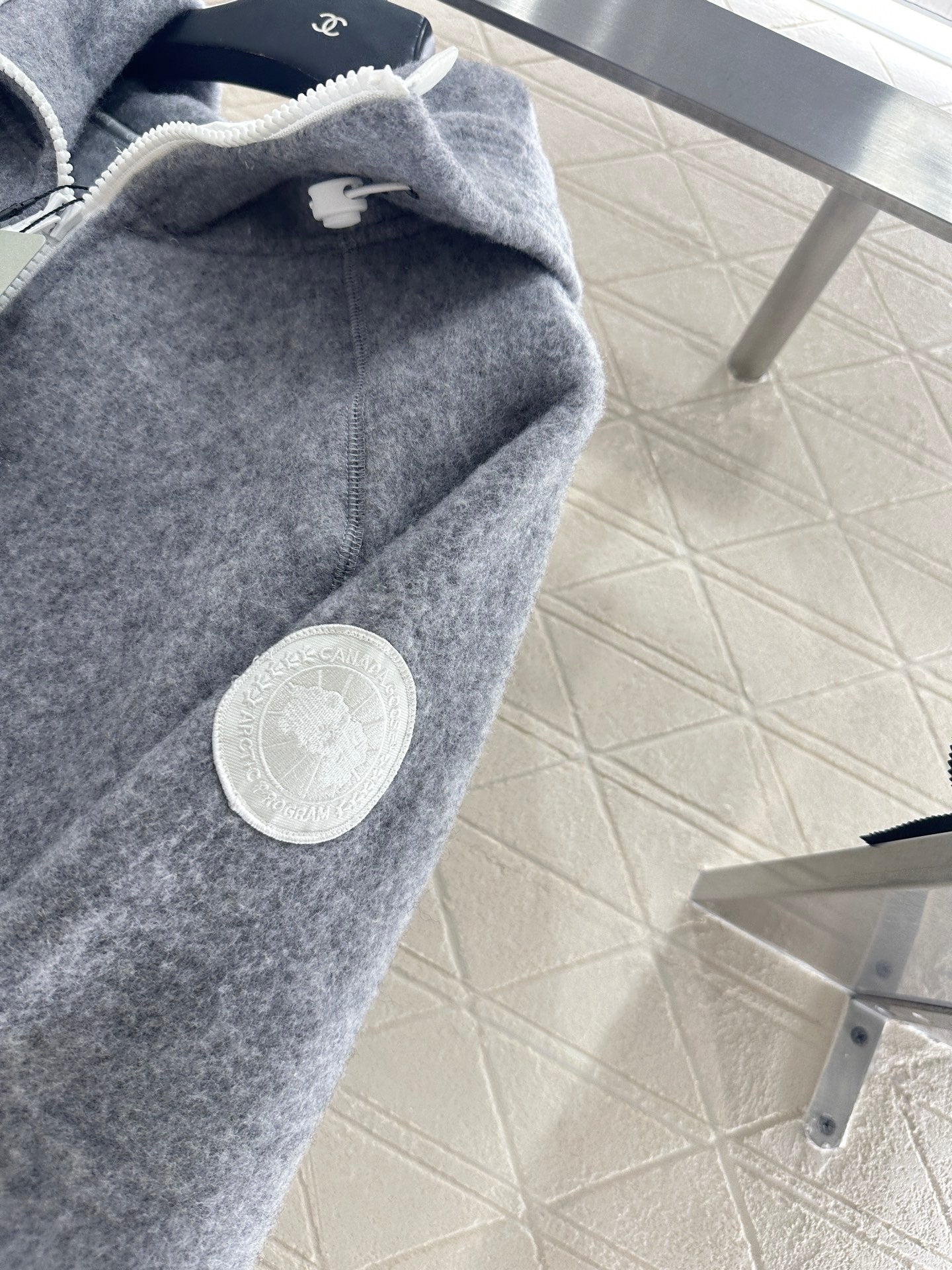 Teddy plush hooded high neck jacket