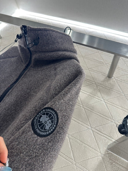 Teddy plush hooded high neck jacket