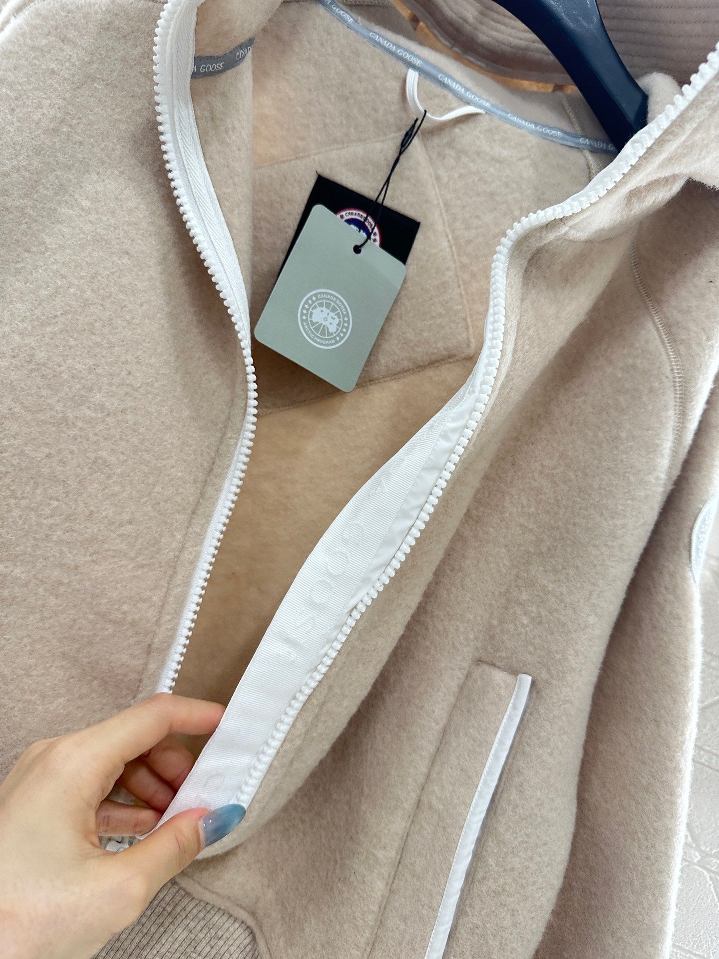 Teddy plush hooded high neck jacket