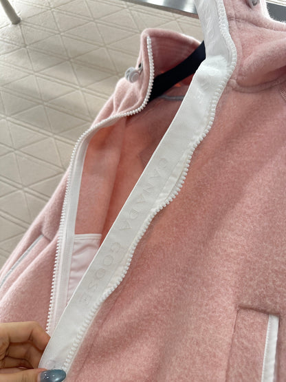 Teddy plush hooded high neck jacket