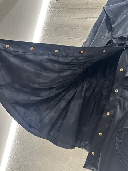 Mushroom lace mid length windbreaker jacket