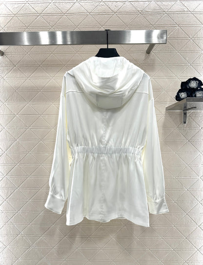 Mushroom lace mid length windbreaker jacket