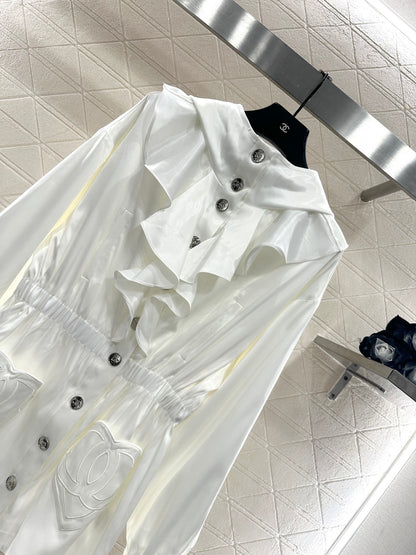 Mushroom lace mid length windbreaker jacket