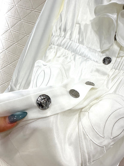 Mushroom lace mid length windbreaker jacket