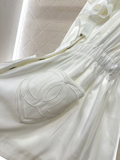 Mushroom lace mid length windbreaker jacket