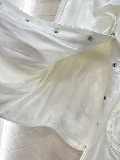 Mushroom lace mid length windbreaker jacket