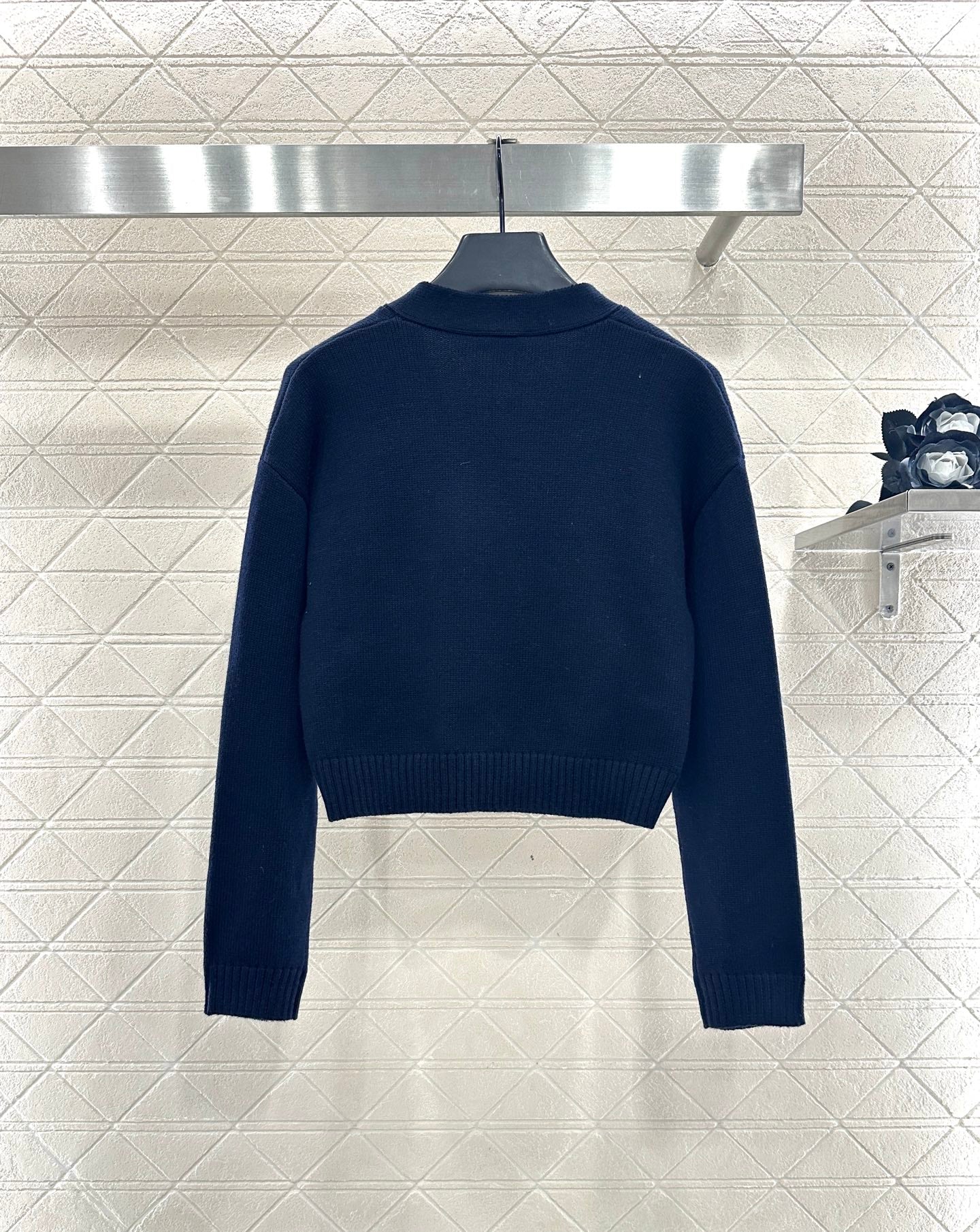 Double C heart letter knitted cardigan